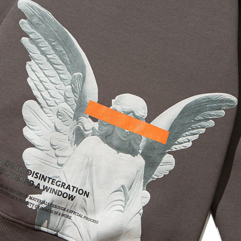 Angel God Printed Fleece Hoodie