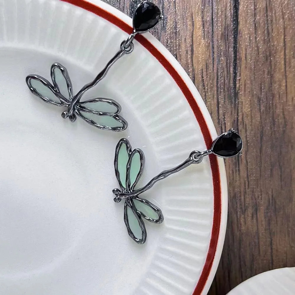 Dragonfly Retro Drip Oil Earrings