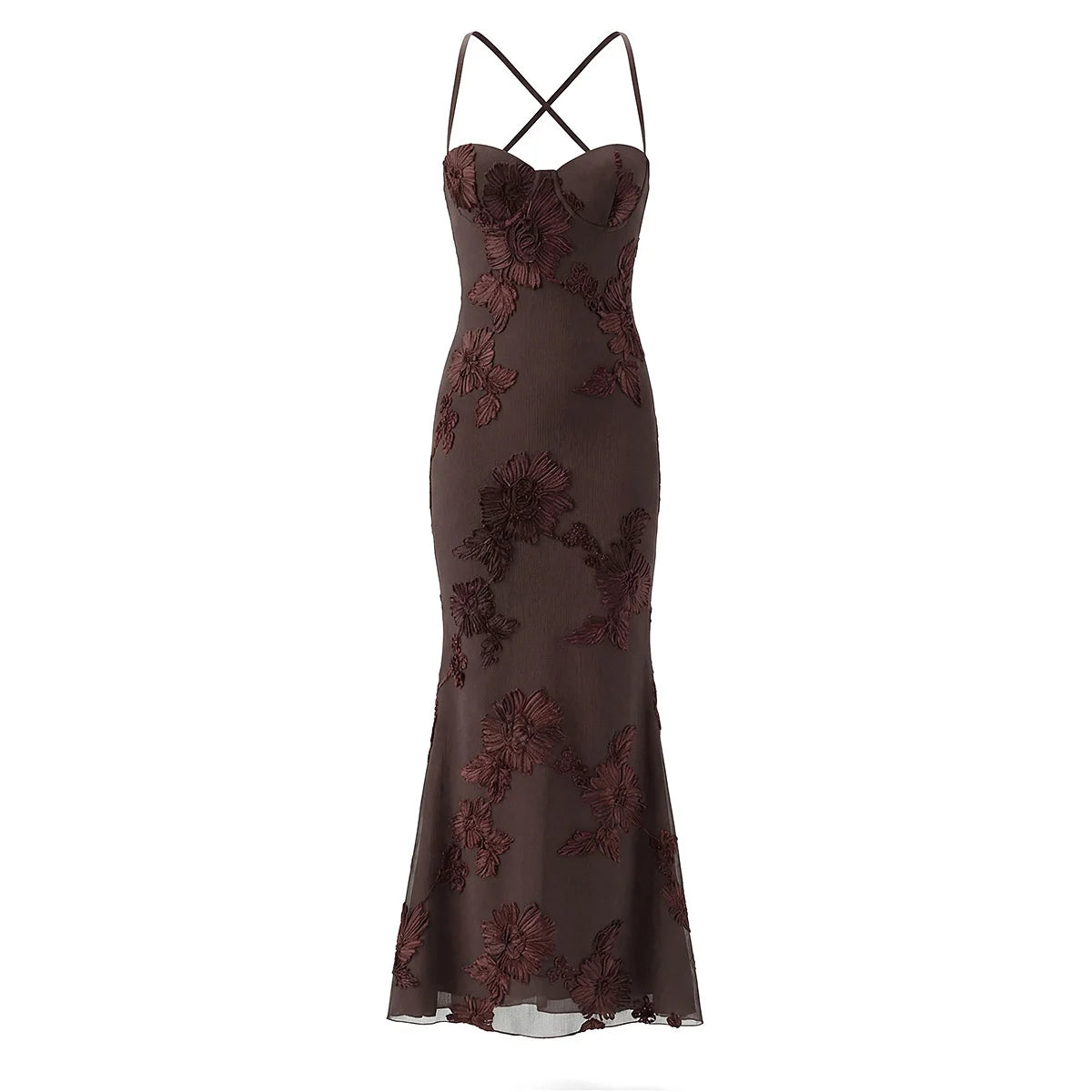 Sexy Lace Up Backless Mermaid Elegant Dress