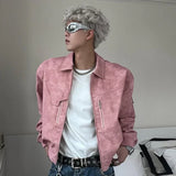 Cyberpunk Gradient Color PU Leather Jacket