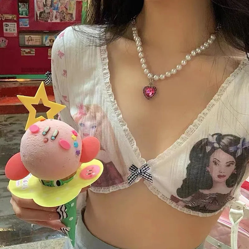 Coquette Vintage Kawaii Crop Top