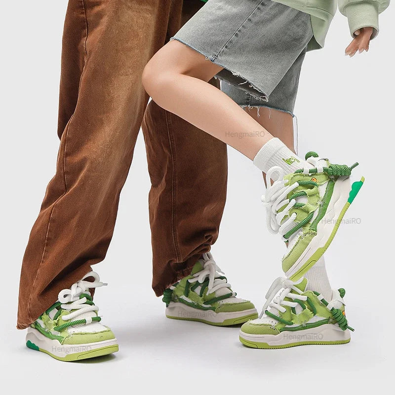 Retro Punk Canvas-Sneakers für die Schule