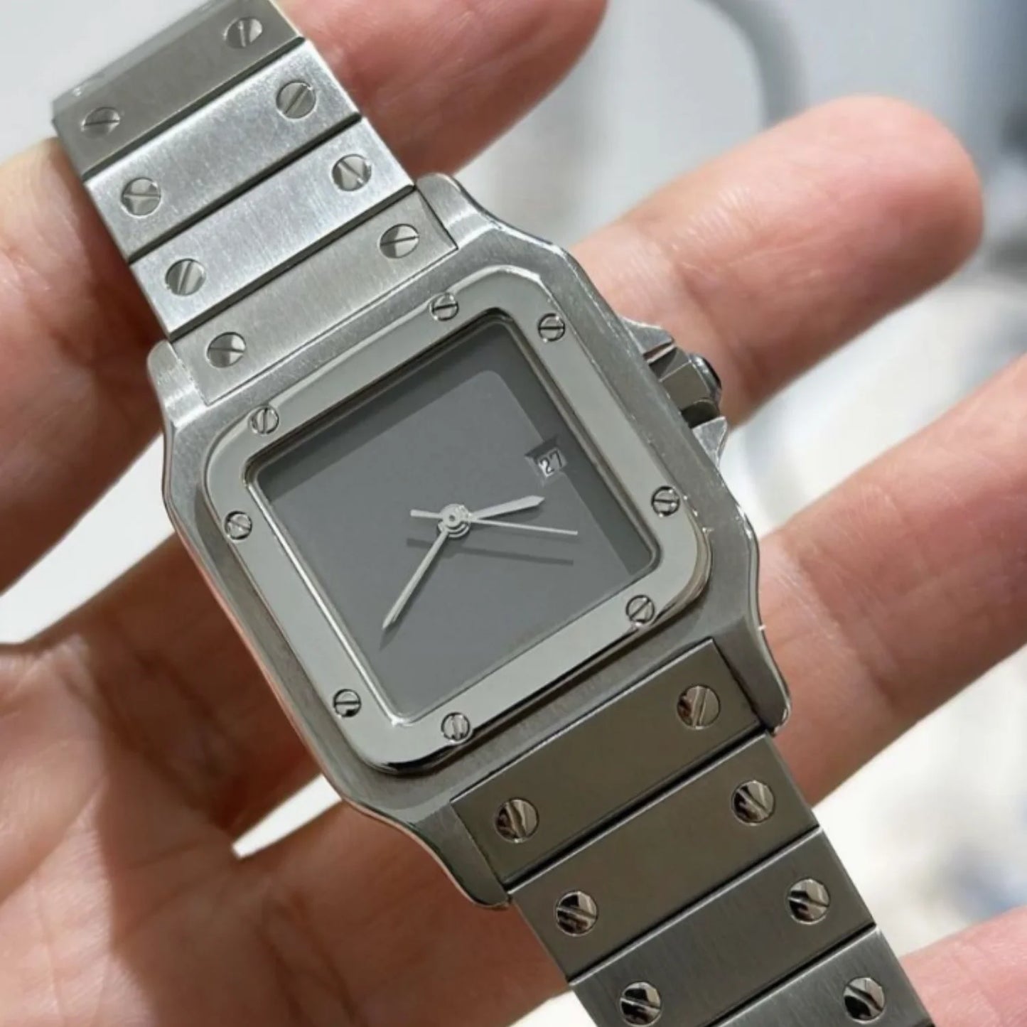 Casual Silver Stainless Steel Waterproof Quartz Watch