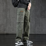 Faded Straight Leg Cargo Jeans
