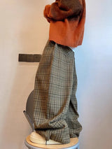 Y2K Olive Plaid Wide Leg Pants