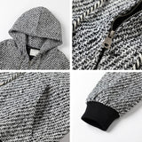 Eleganter grauer Kapuzenpullover mit Reißverschluss