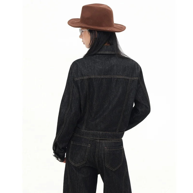 Cowgirl Black Denim Two-Piece Set