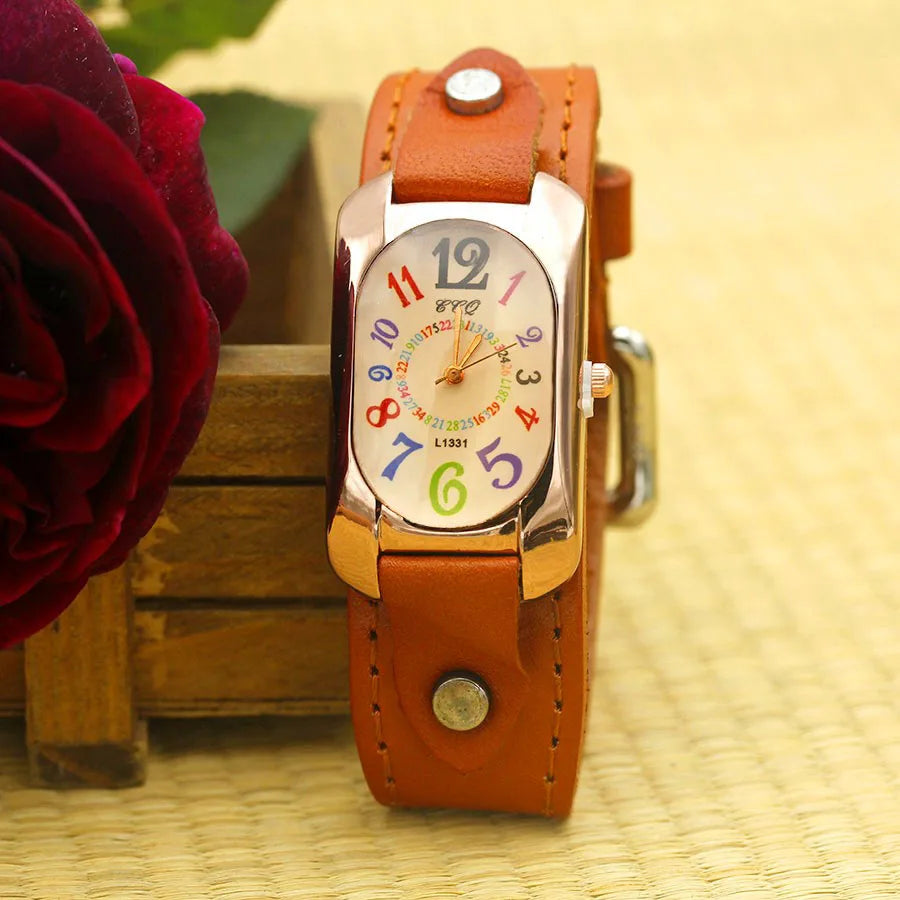 Cow Leather Strap Casual Watch