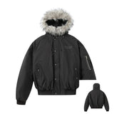 Gefütterte Pufferjacke aus Kunstfell