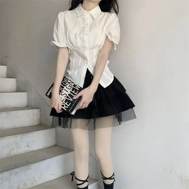 Blusas delgadas japonesas Kawaii