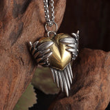 Angel Wings Heart Pendant Necklace
