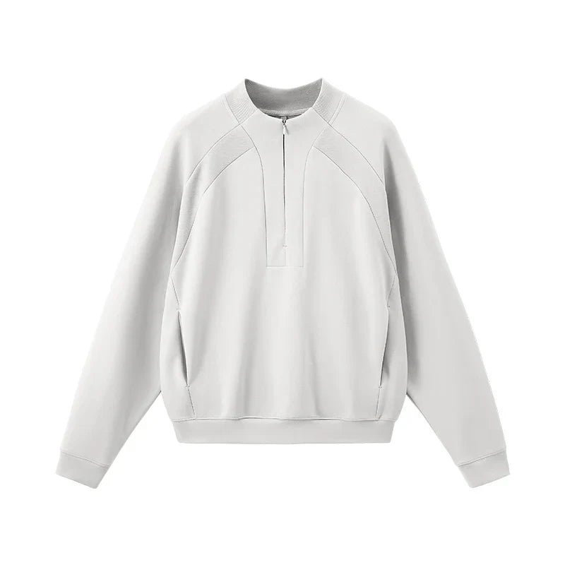 Zip-up Solid Color Winter Sweatshirt