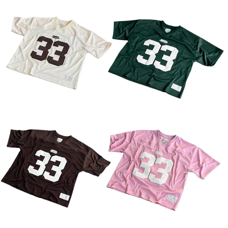 Retro Mesh Football Jersey Sports T-Shirt
