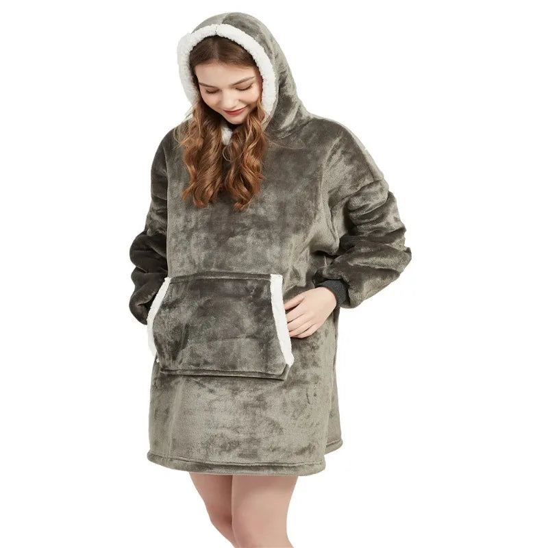 Winter Wearable Blankets Soft Warm Sweatshirt