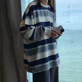 Gestreiftes Langarm-Sweatshirt aus Baumwolle