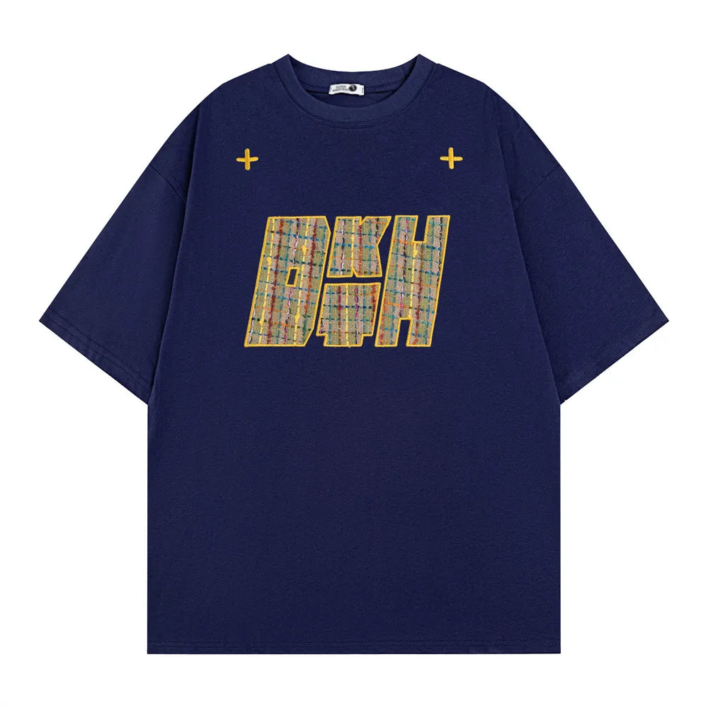 Loose Fit Letter Embroidery T-Shirt