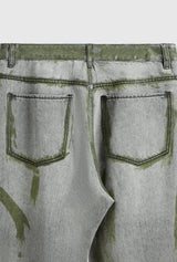 Hand-Painted Wide Leg Jeans