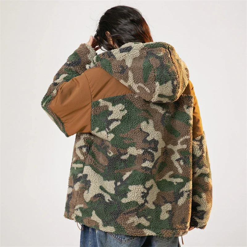 Luxury Camouflage Plush Hoodie
