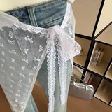 Triangular Lace Coquette Style Bandana