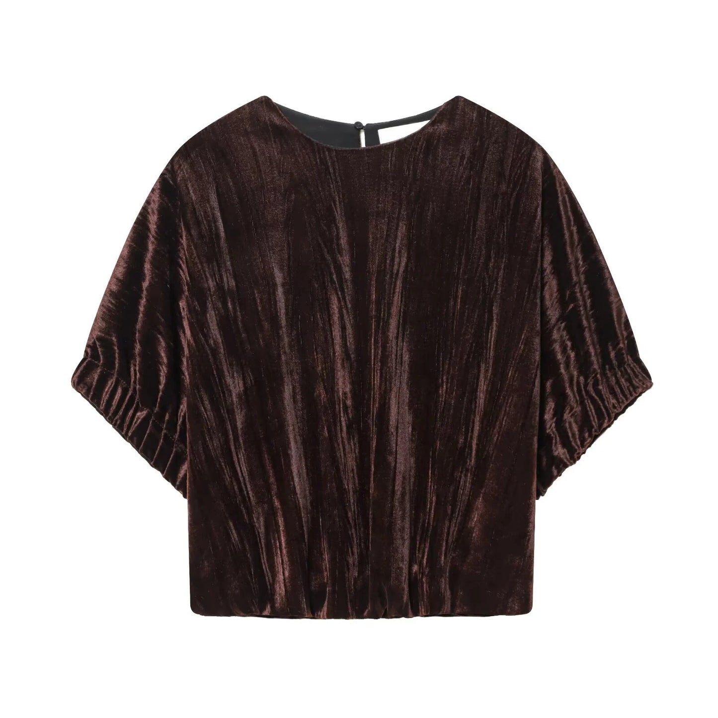 Velvet Balloon Vintage Loose Brown Blouse