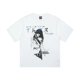 Retro Anime Portrait Print Loose T-Shirt