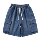 Multi-pocket denim short