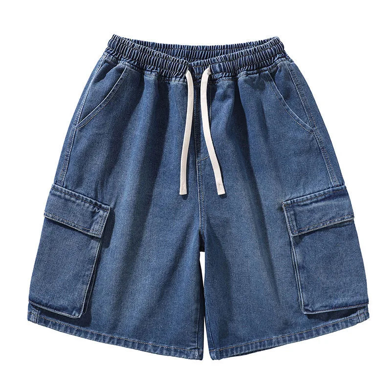 Multi-pocket denim short