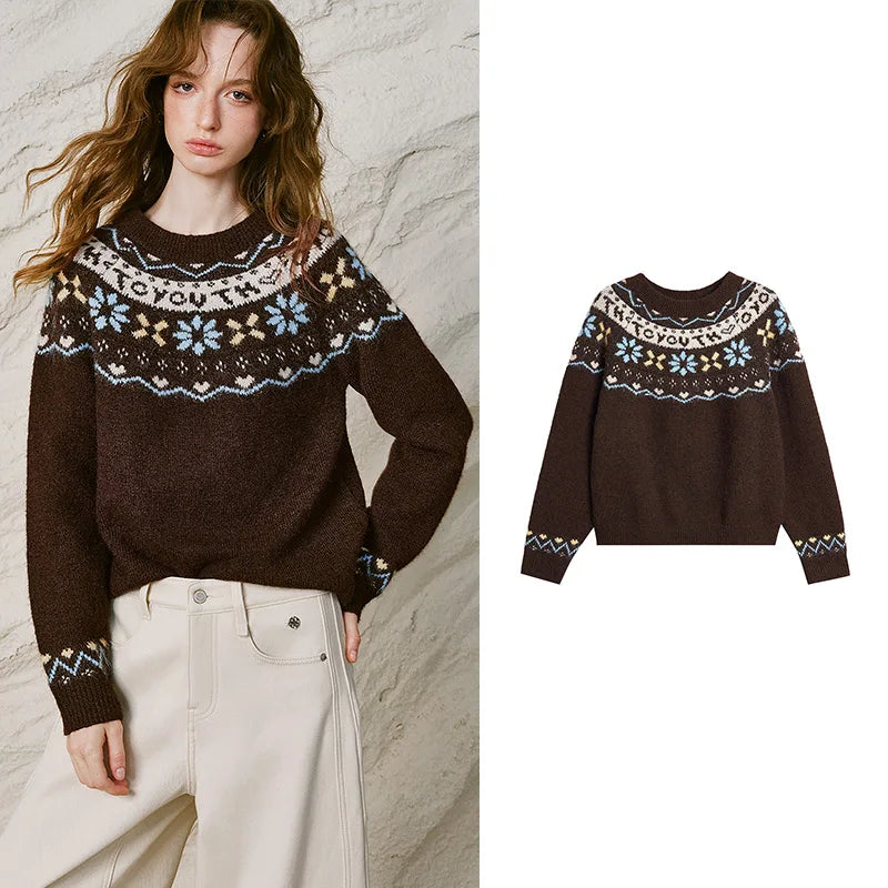 Fair Isle Grandma Aesthetic Sweater