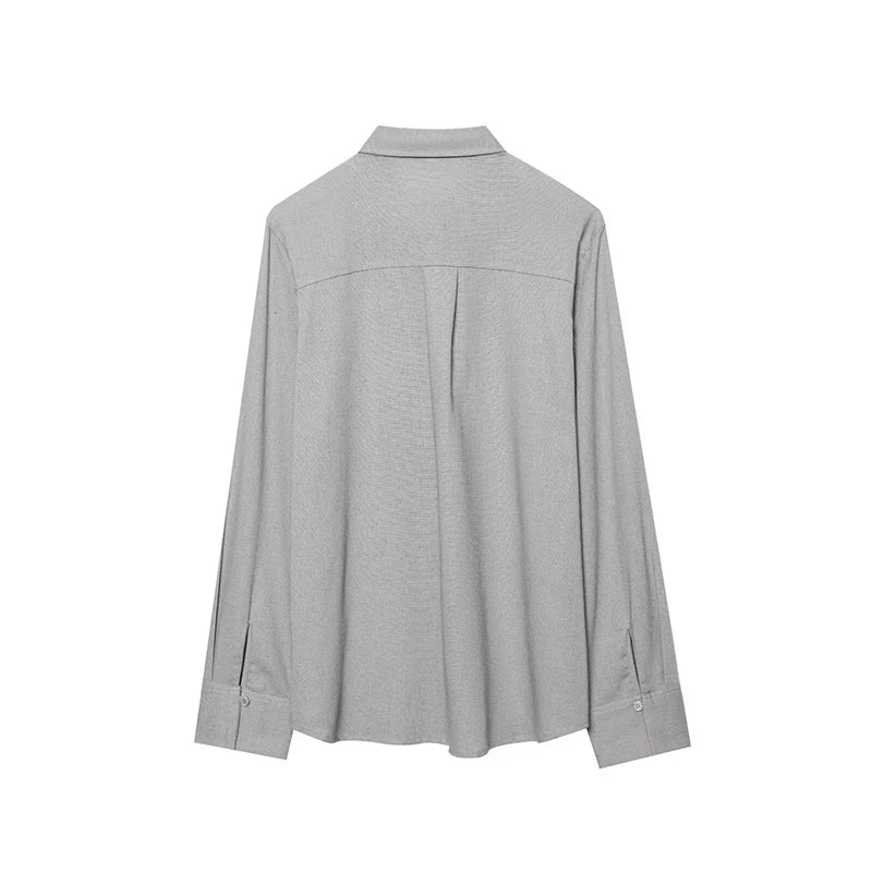 Women Single Breasted Casual Vintage Blouse