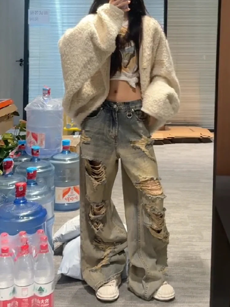 Y2K Ripped Baggy Jeans