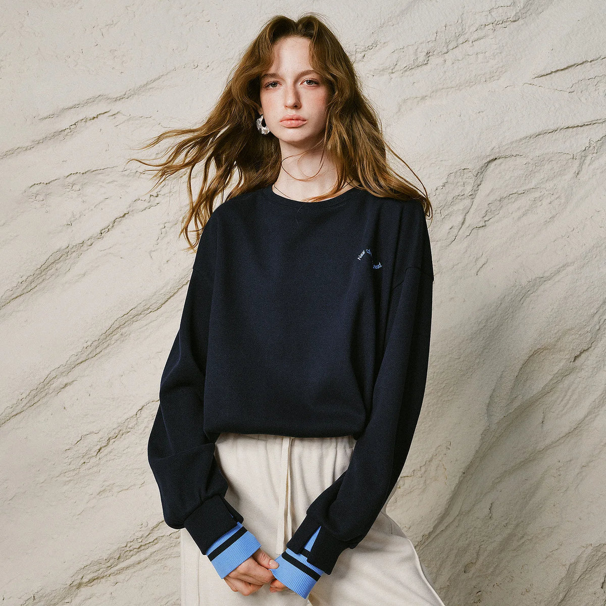 Dropped Shoulder Fleece Sweatshirt
