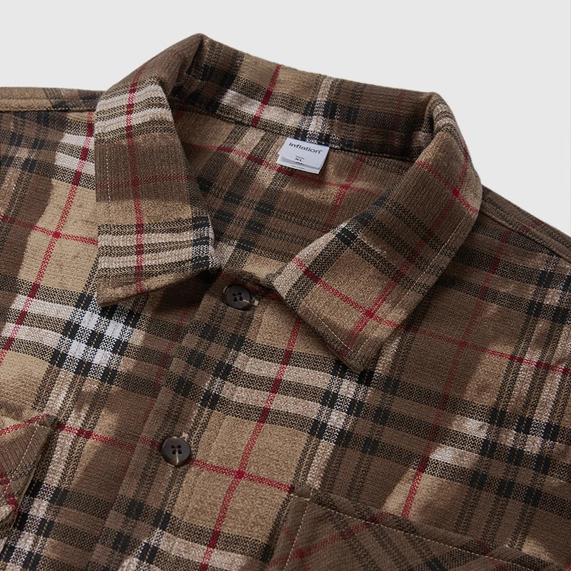 Y2k Plaid Washed Long Sleeve Shirt