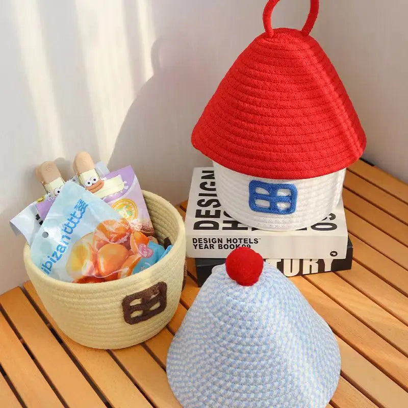 Kawaii House-Shaped Storage Basket