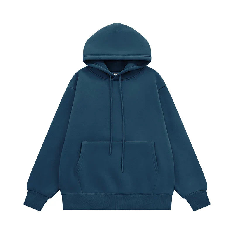 Sudadera con capucha gruesa de color liso