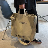 Y2K Canvas Large Tote Shoulder Bag