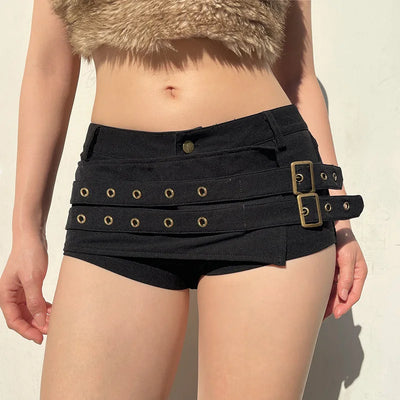 Y2K Baddie Buckle Shorts