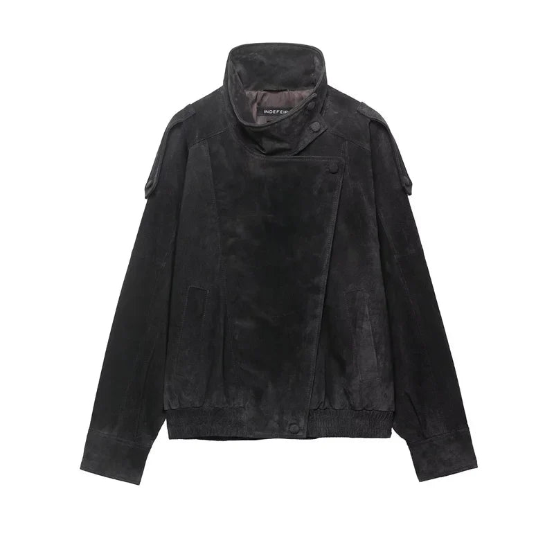 Women's Faux Leather Black Jacket
