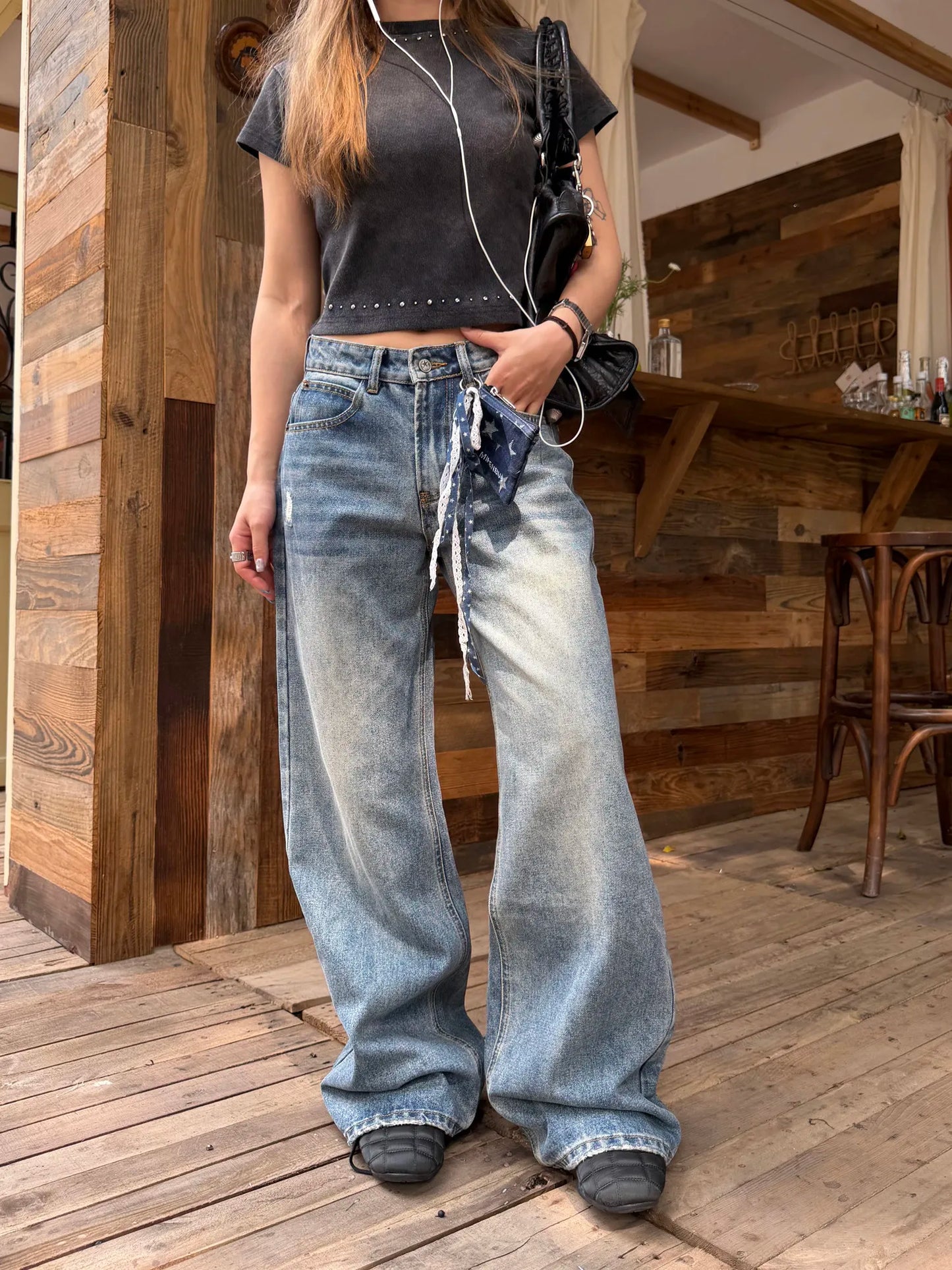 Vintage Star Low Waist Straight Leg Jeans