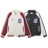 Sports Striped Patchwork Varsity Jacket