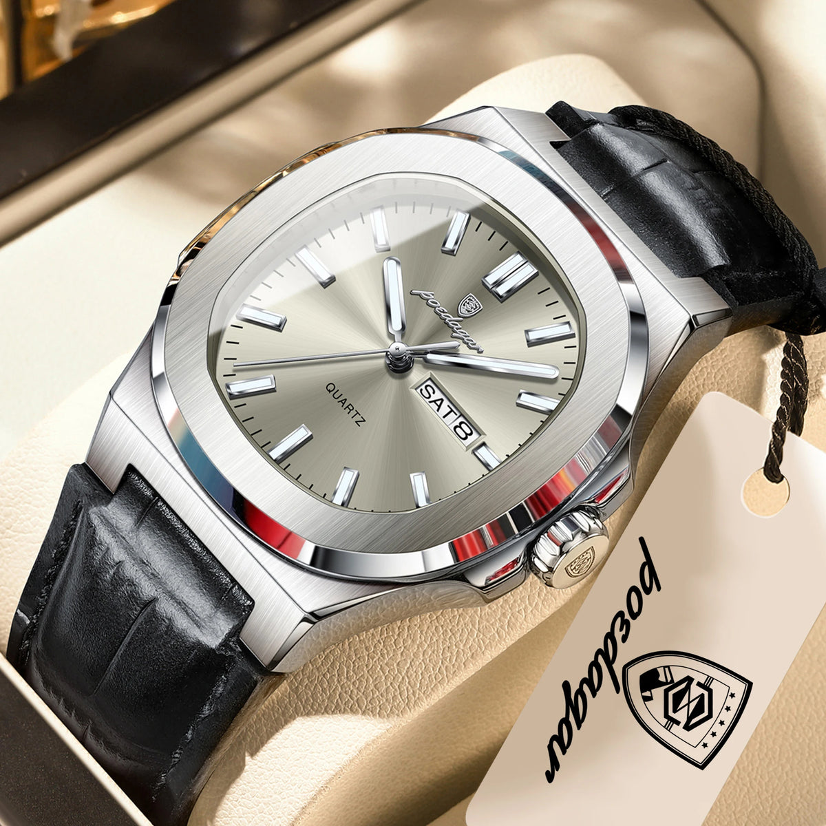 Luxury Week Date Leather Quartz Watch