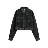 Cropped Vintage Chic Women's Denim Jacket