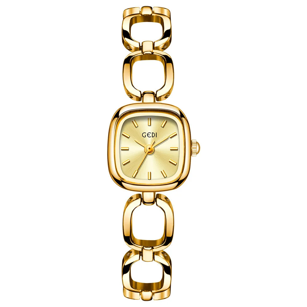 Sliver Grey Dial Square Ladies Bracelet Watch