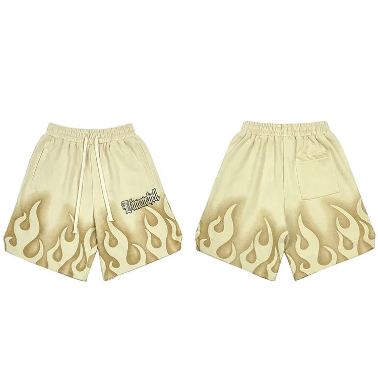 Fire Flame Printed Summer Short