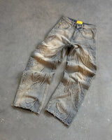 Retro Patchwork High Waist Jeans