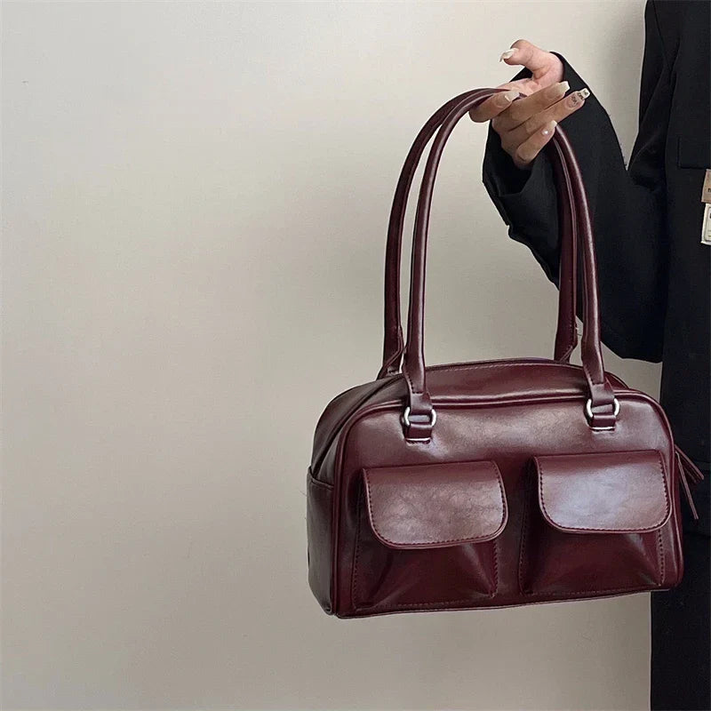 Bolso de hombro Y2K con doble bolsillo