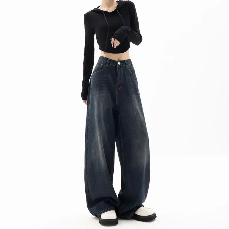 Y2k Women's High Waist Wide Jeans