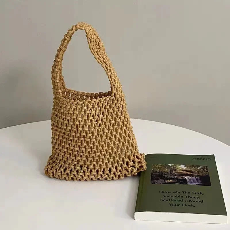 Knitting Crochet Tote Bags Summer Hand Woven