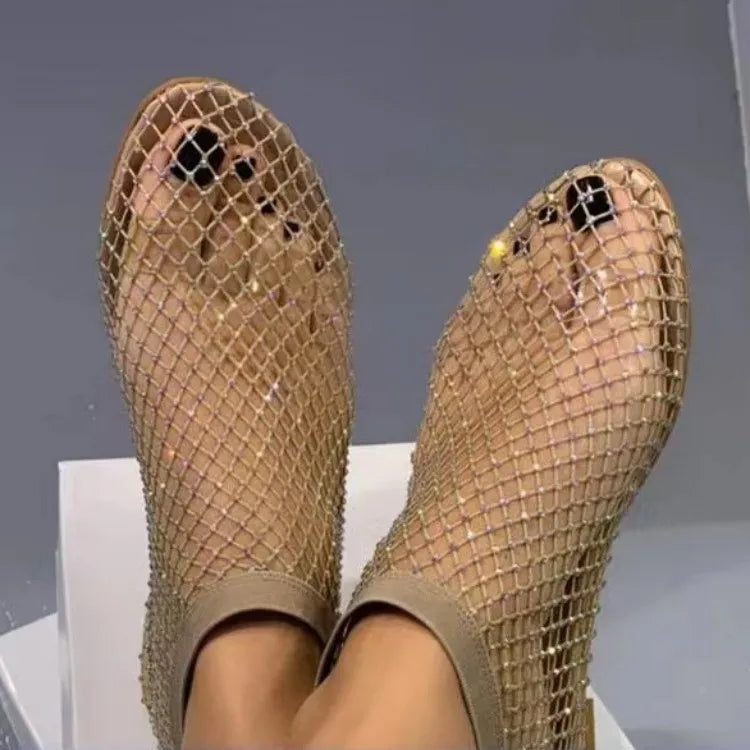 Baddie Hollow Flat Rounded Sandlas