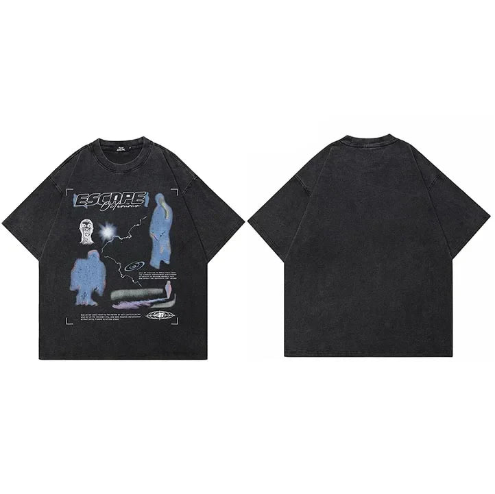 Vintage Hip Hop Washed Black T-Shirt