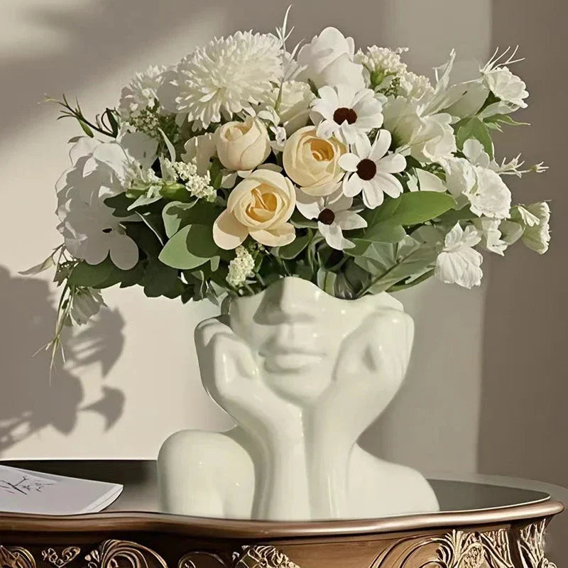 Vintage Thinking Girl Shaping Art Vase